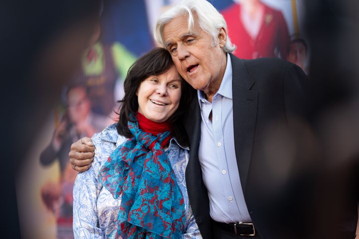Mavis Leno, left, and Jay Leno attend the Los Angeles premiere of "Unfrosted" on Tuesday, April 30, 2024. The couple have been privately handling Mavis Leno's dementia diagnosis.