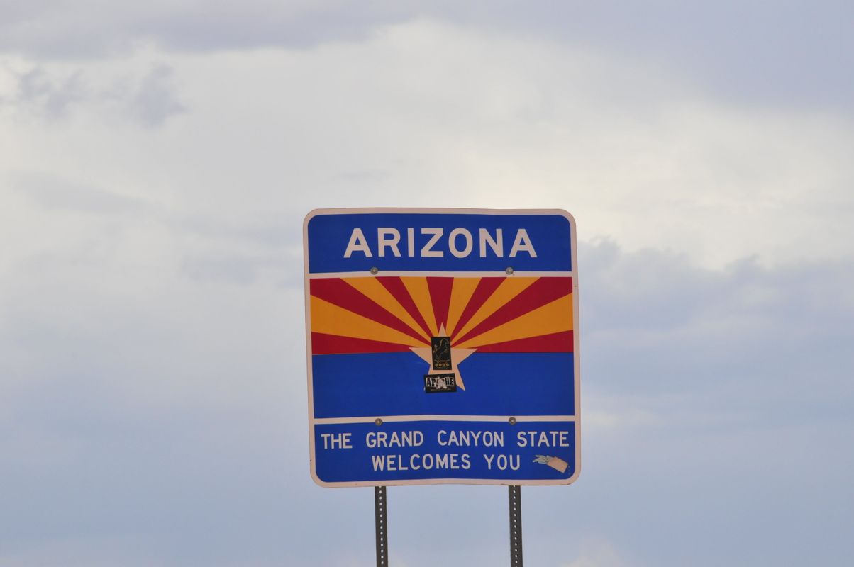Willkommenschild des Bundesstaates Arizona
