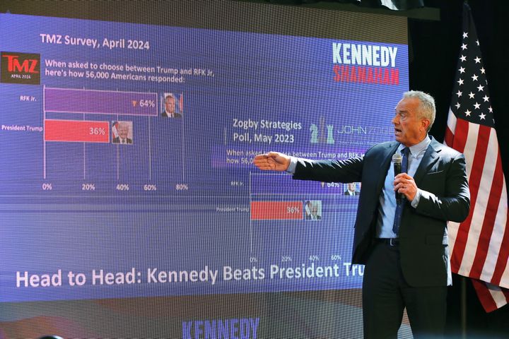 Independent presidential candidate Robert F. Kennedy Jr. speak at a press conference in Brooklyn on Wednesday, May 1.