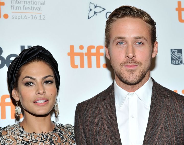 Eva Mendes and Ryan Gosling met while co-starring in the 2012 film "The Place Beyond The Pines." (Photo by Sonia Recchia/Getty Images)