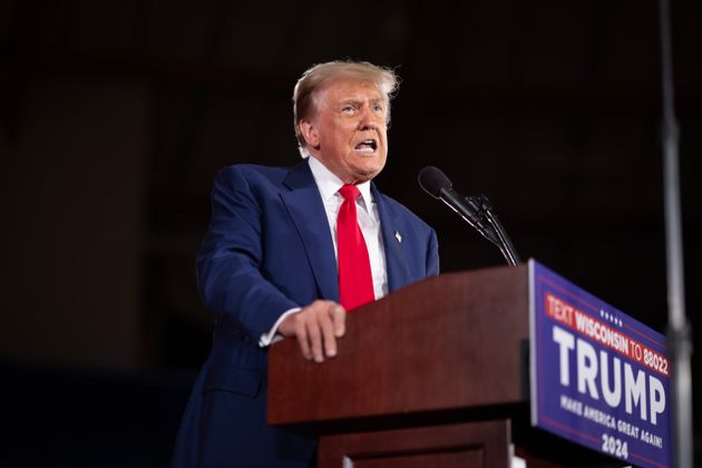 WAUKESHA, WISCONSIN - MAY 01: Former U.S. President Donald Trump speaks at a campaign rally on May 01, 2024 in Waukesha, Wisconsin. A recent poll has Trump and President Joe Biden tied in the state. (Photo by Scott Olson/Getty Images)