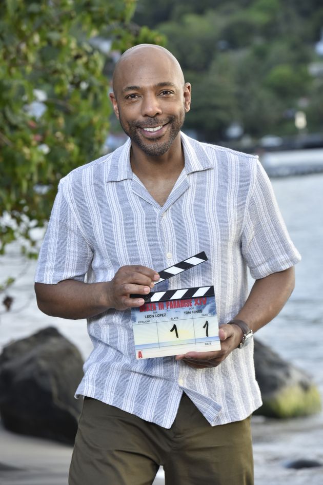 Don Gilet on the set of Death In Paradise