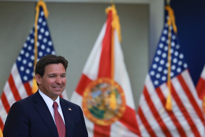 Florida Gov. Ron DeSantis, pictured last month, said that banning cultivated meat will prevent “the global elite” from “forcing the world to eat lab-grown meat and insects.”