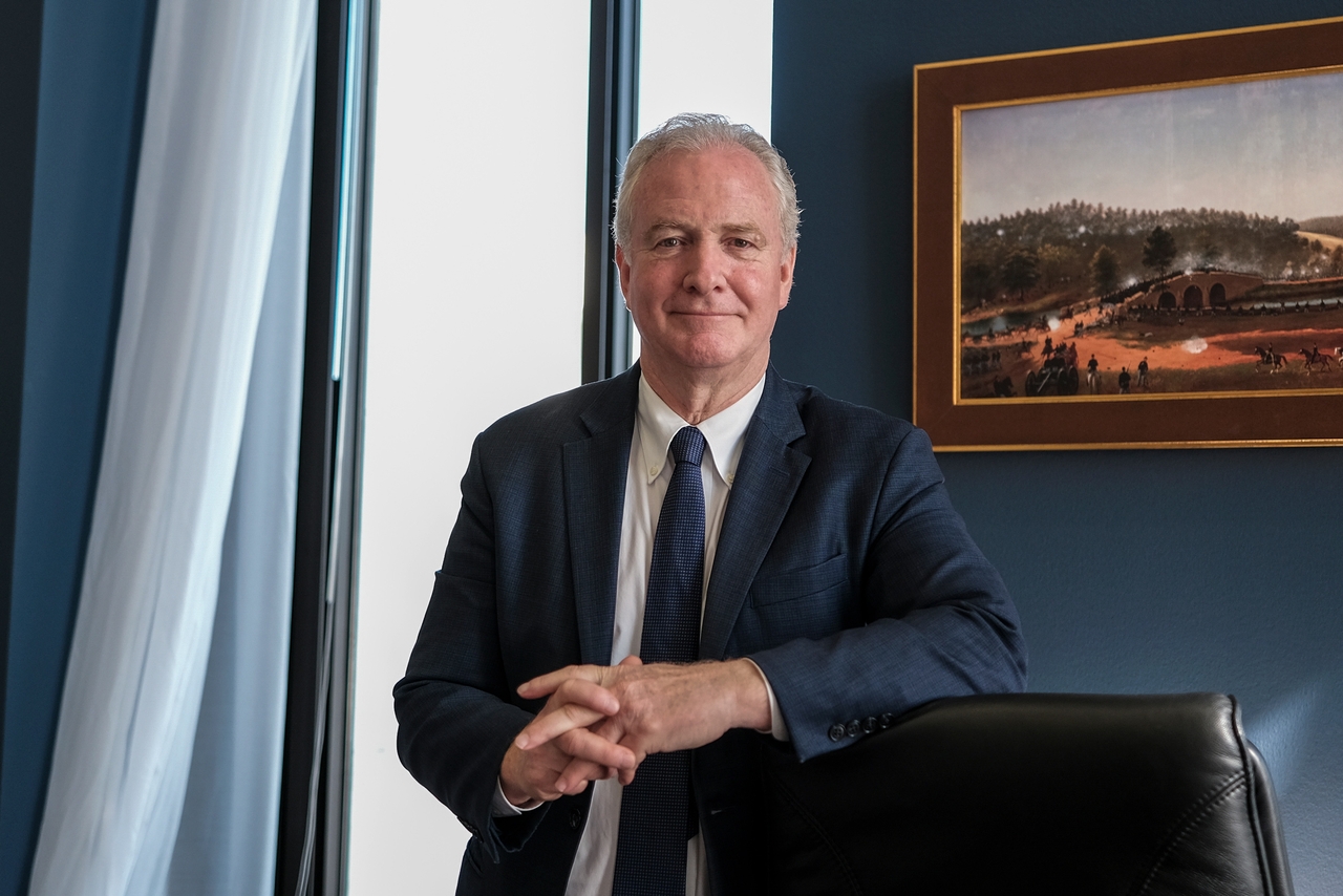 Senator Chris Van Hollen (D-MD) in his Capitol Hill office in Washington, D.C. on May 2, 2024.