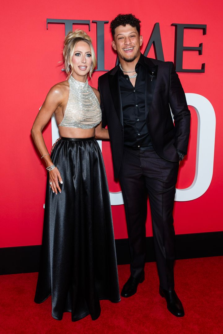 Brittany Mahomes, left, and Patrick Mahomes are photographed at the Time100 Gala on April 25, 2024, in New York City.