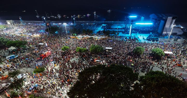 A general view of the crowd ahead of Madonna's performance at Copacabana beach. A reported 1.6 million people attended the show.