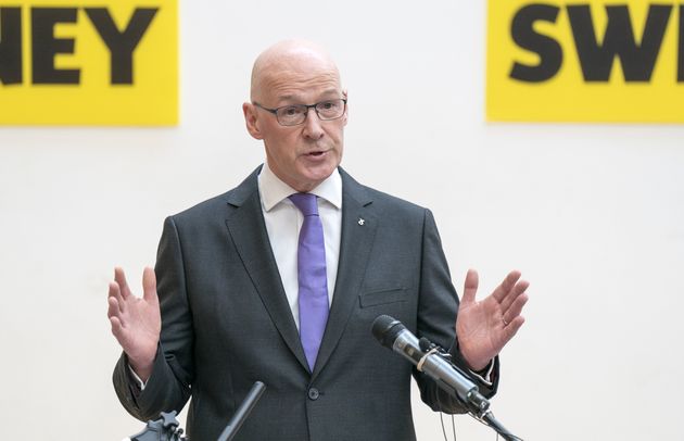 John Swinney announcing his intention to stand as SNP leader last week.
