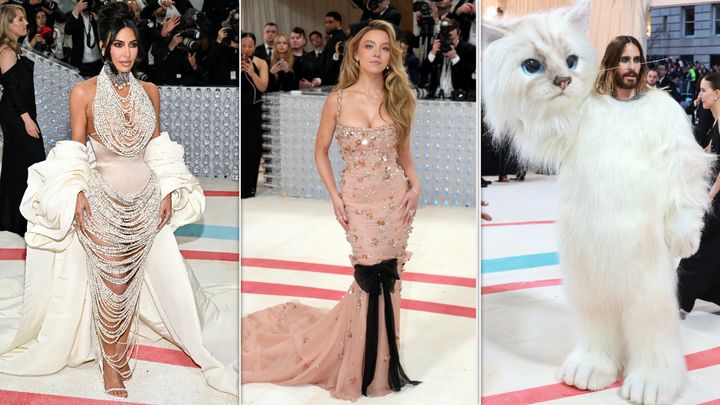 Kim Kardashian, Sydney Sweeney and Jared Leto at the 2023 Met Gala. Most outfits were elegant, but Leto was one of the few celebrities who got a bit kooky by dressing like Karl Lagerfeld's beloved cat, Choupette.
