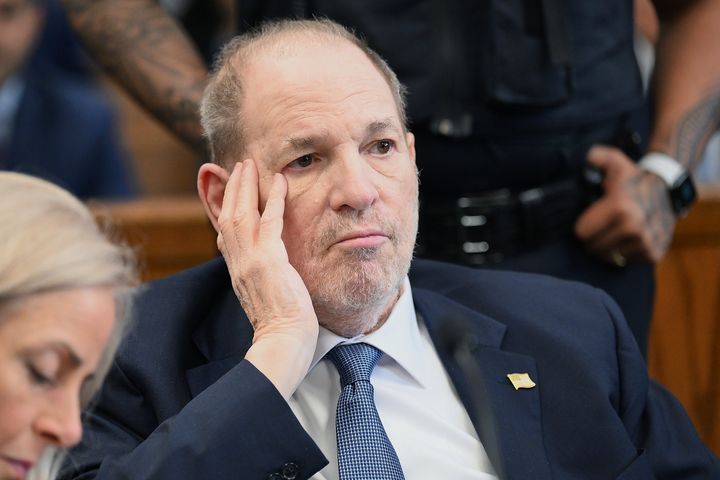 NEW YORK, NEW YORK - MAY 1: Former film producer Harvey Weinstein appears at a hearing in Manhattan Criminal Court on May 1, 2024 in New York City. This is his first public appearance since the New York State Court of Appeals overturned his 2020 rape conviction on April 25. (Photo by Curtis Means-Pool/Getty Images)