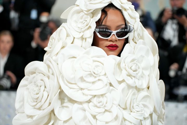 Rihanna attends the 2023 Met Gala Celebrating "Karl Lagerfeld: A Line of Beauty" at the Metropolitan Museum of Art in New York City.