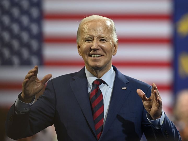 President Joe Biden delivers remarks about his Investing in America agenda, rebuilding infrastructure and creating good-paying jobs, in Wilmington, North Carolina, on Thursday, May 2, 2024.