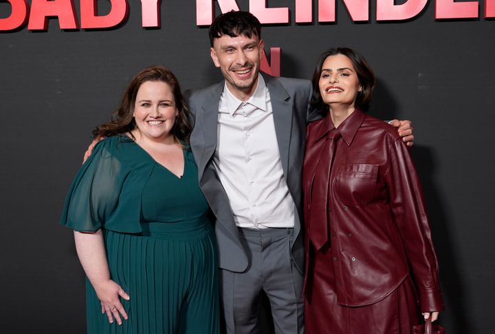 "I hope this work that I've done gives the people who make the decisions a little more confidence, because I've had that confidence," said Mau (right, with "Baby Reindeer" co-stars Jessica Gunning and Richard Gadd). 