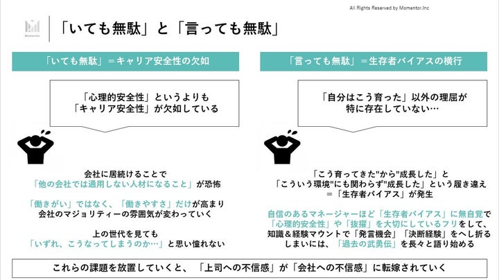 若手が会社に不信感を抱く「いても無駄」と「言っても無駄」