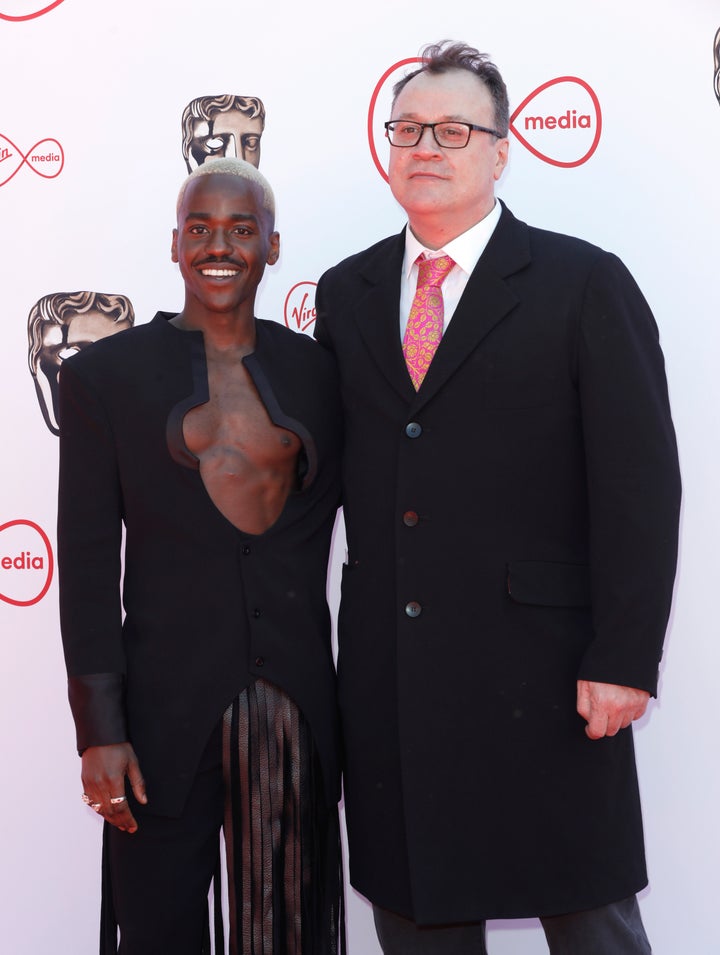 Ncuti Gatwa and Russell T Davies at the 2022 TV Baftas