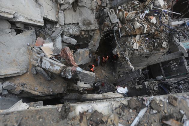 イスラエルの攻撃で破壊されたラファの建物（2024年5月7日）