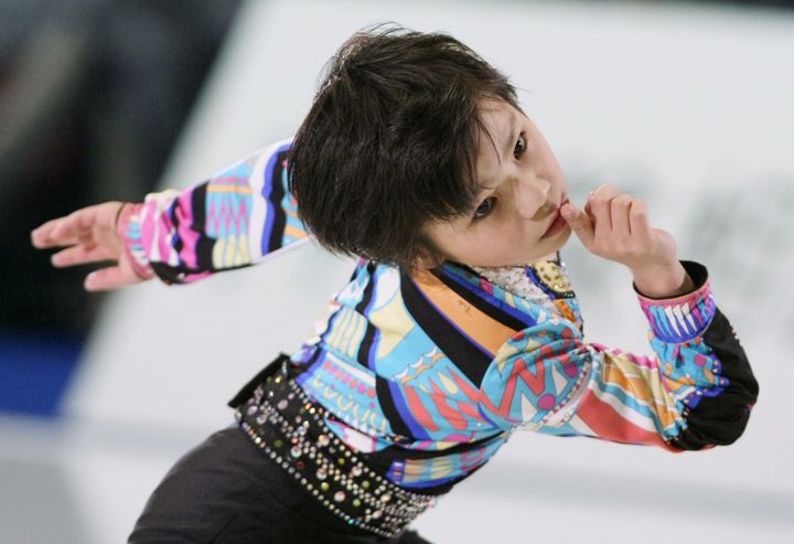 名古屋フィギュアスケートフェスティバルで演技する宇野昌磨選手＝2010年4月3日、愛知・日本ガイシアリーナ