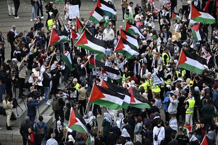 A pro-Palestine protest took place in Malmö on the day of the second semi-final