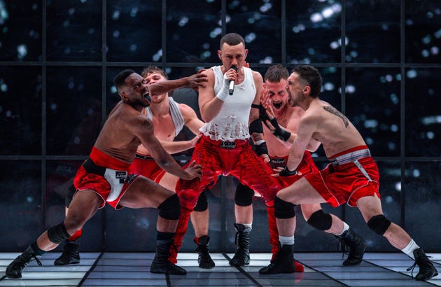 Olly Alexander on stage in Malmö during the first Eurovision semi-final