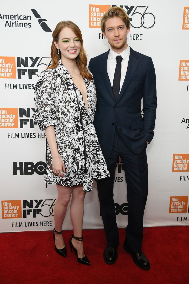 Emma Stone and Joe Alwyn at the New York premiere of "The Favourite" in 2018. 