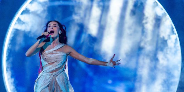 Eden Golan performing during the second Eurovision semi-final on Thursday night
