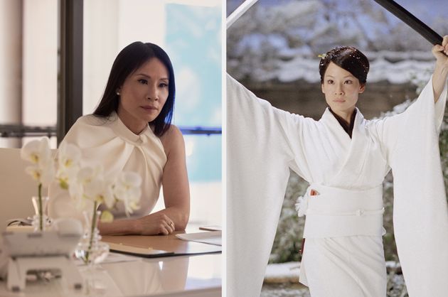 Lucy Liu in A Man In Full (left) and Kill Bill (right)