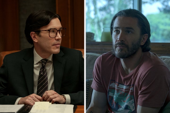 Tom Pelphrey in A Man In Full (left) and Ozark (right)