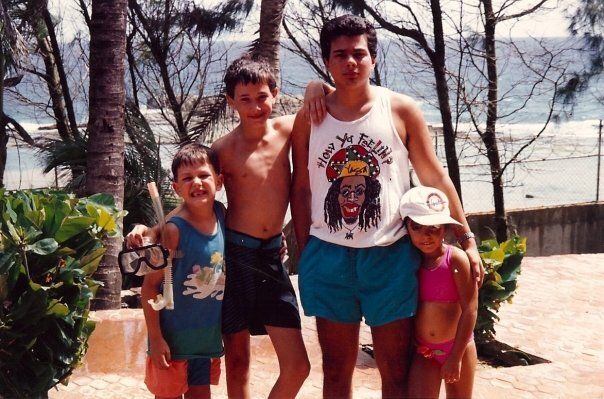 The author (left) with his brother and cousins in Puerto Rico circa 1991.