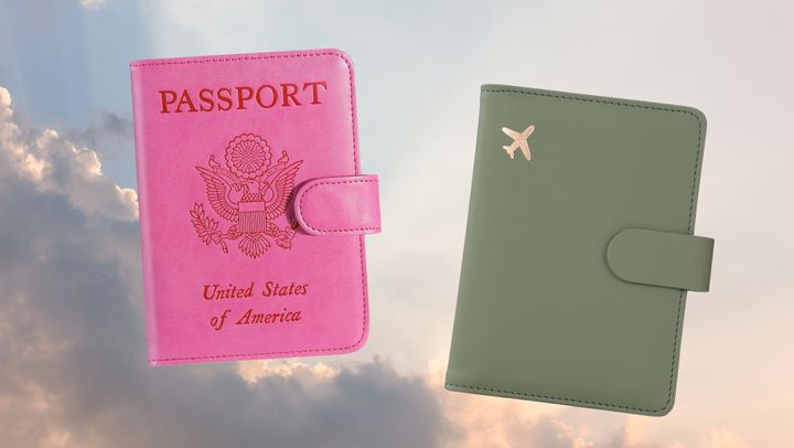 Pink and sage passport holders from Amazon