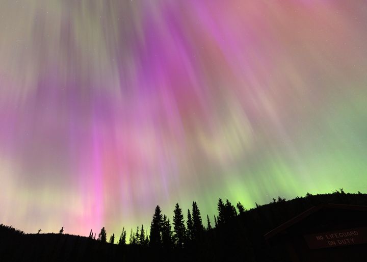 Aurora captured on May 11, 2024 in Manning Park, British Columbia, Canada.  (Photo by Andrew Chin/Getty Images)