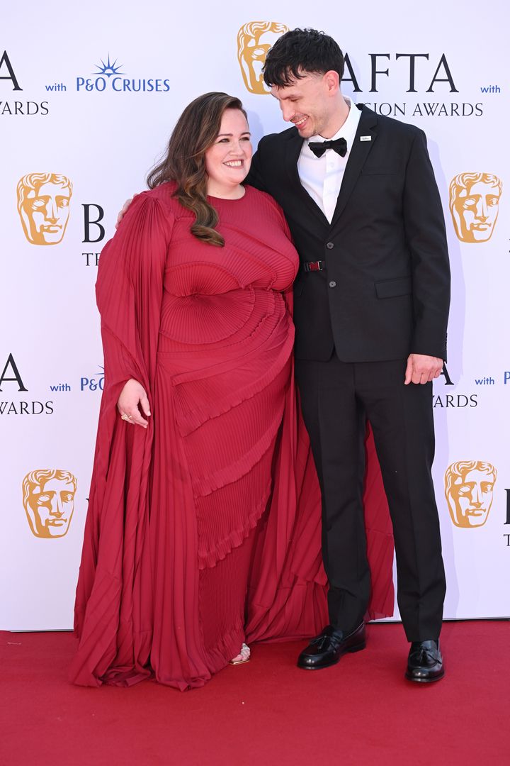 Jessica and Richard Gadd share a laugh on the red carpet