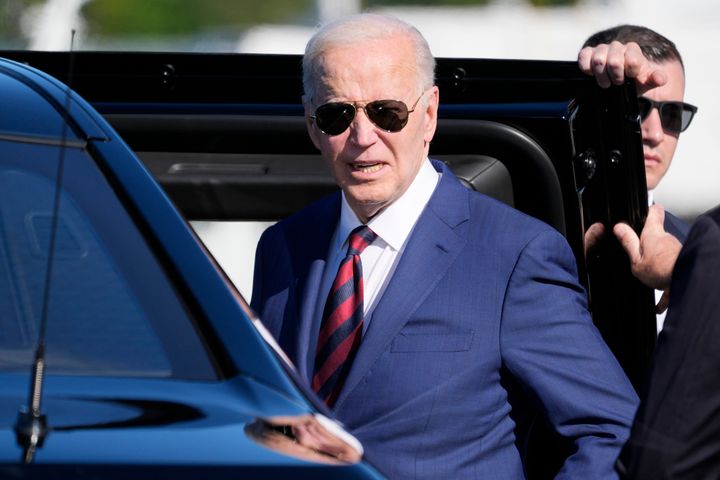 President Joe Biden turns as reporters ask questions as he arrives at Seattle-Tacoma International Airport, Friday, May 10, 2024, in SeaTac, Wash. (AP Photo/Alex Brandon)