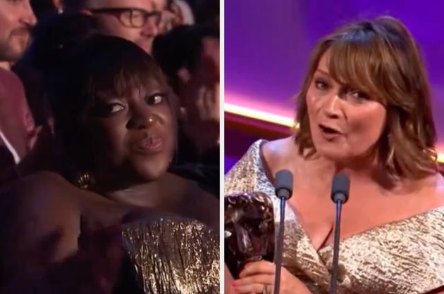 Judi Love and Lorraine Kelly pictured during Sunday night's TV Baftas