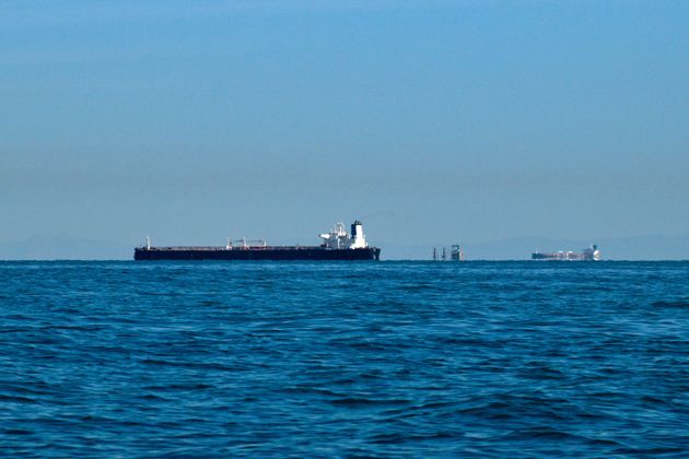 Strait of Hormuz large cargo ships traffic, Persian Gulf, Iran
