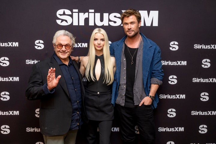 Furiosa: A Mad Max Saga director George Miller with stars Anya Taylor-Joy and Chris Hemsworth