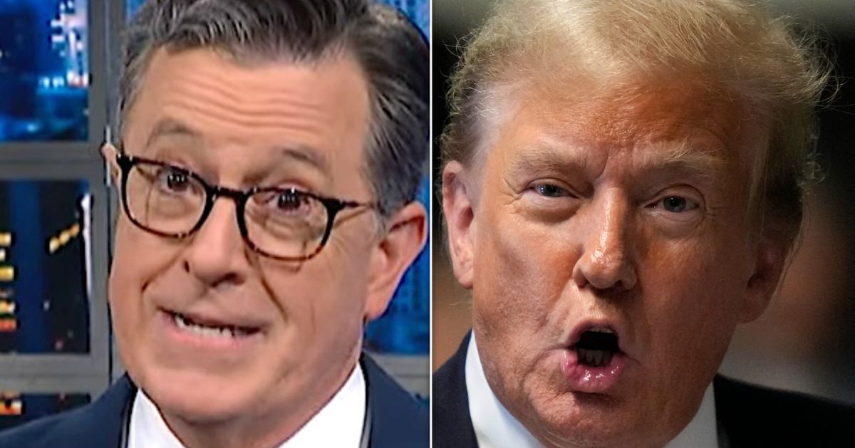 Stephen Colbert Audience Groans At 1 Ugly Line From Trump Trial