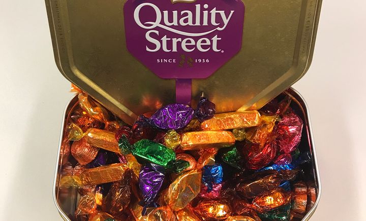 A tin of Nestle Quality Street chocolates. (Photo by Martin Keene/PA Images via Getty Images)