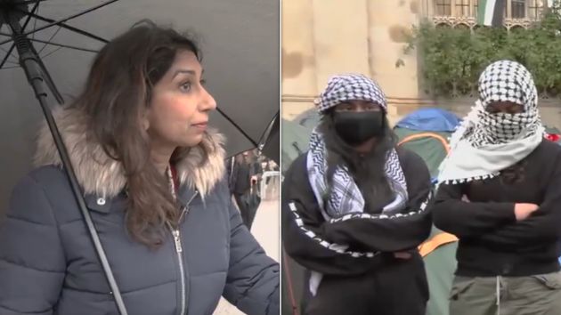 Pro-Palestinian Protesters Had A Brutal Response To Suella Braverman's Attempts To Chat On GB News