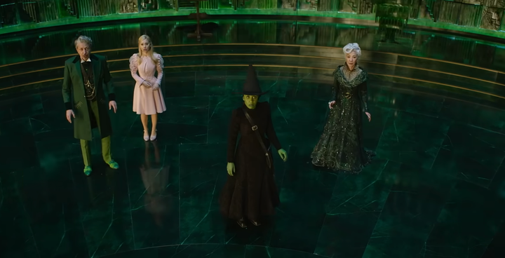 Jeff Goldblum, Ariana Grande, Cynthia Erivo and Michelle Yeoh in Wicked