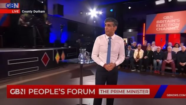 Rishi Sunak live on GB News earlier this year