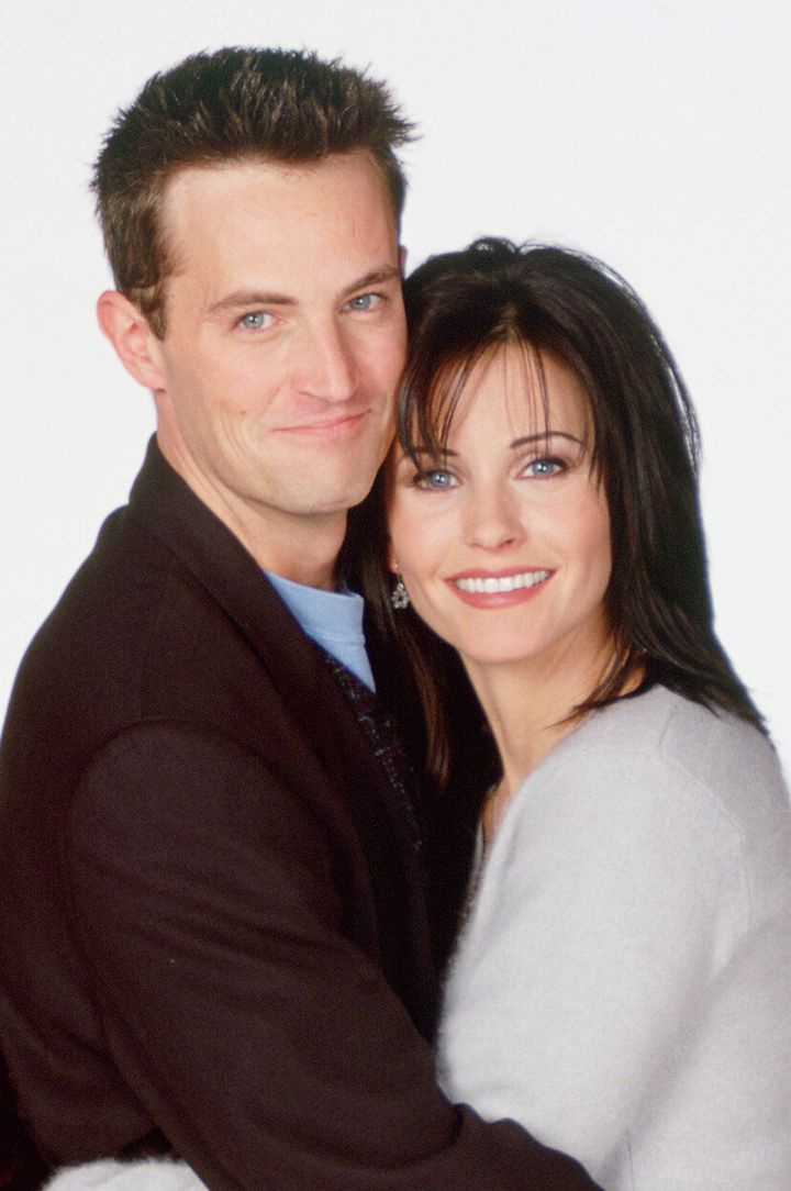 Matthew Perry and Courteney Cox pictured at the height of Friends' success
