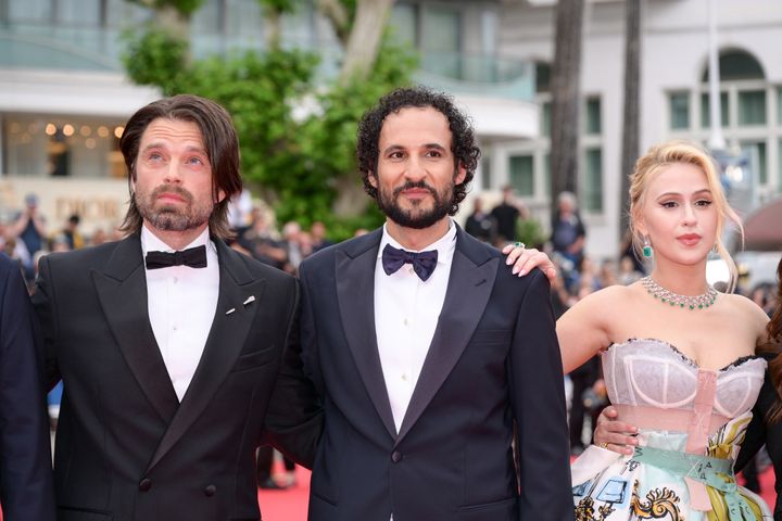 Sebastian Stan, Ali Abbasi and Maria Bakalova in Cannes on Monday