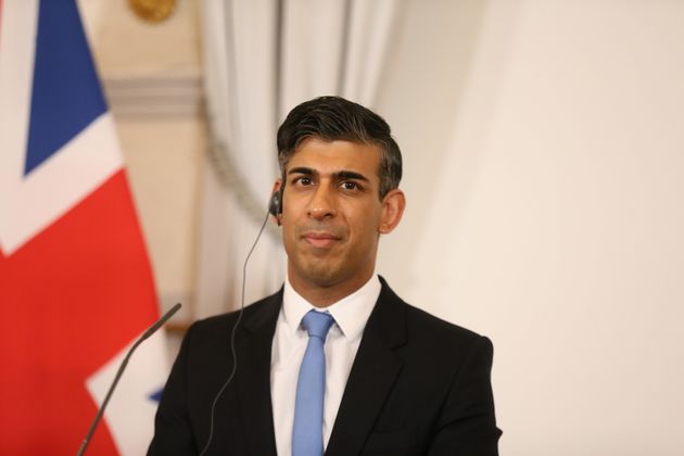 Rishi Sunak at a news conference in Austria this morning.