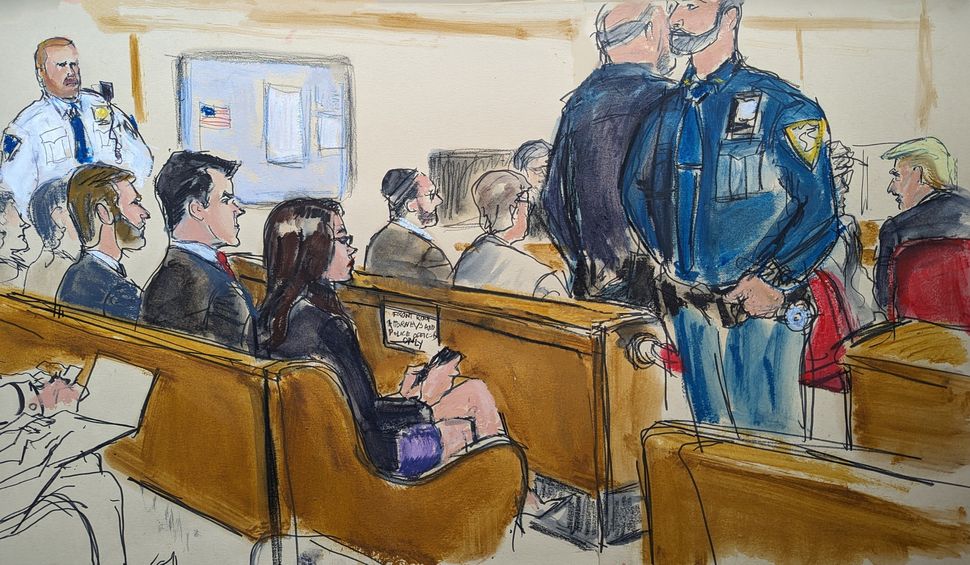 In Williams' sketch, she drew Reps. Matt Gaetz and Lauren Boebert sitting at Trump's hush money trial. Williams said she is proud of this drawing because it shows "the public what it's really like to be in that courtroom" with the high level of security.