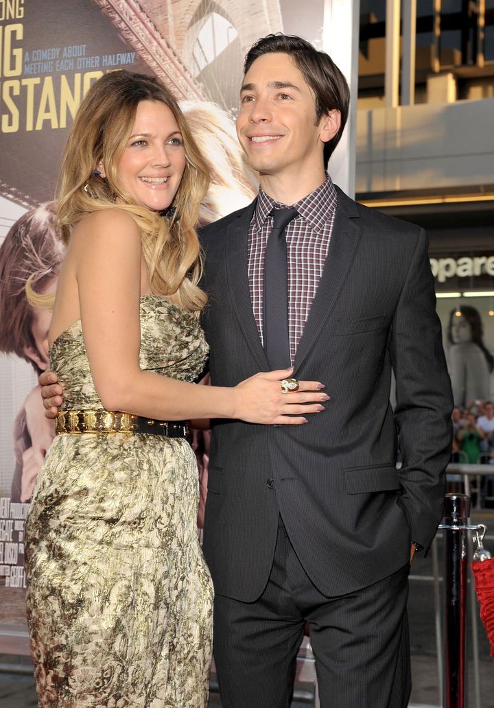 Drew Barrymore and Justin Long photographed on Aug. 23, 2010, in Los Angeles, California.