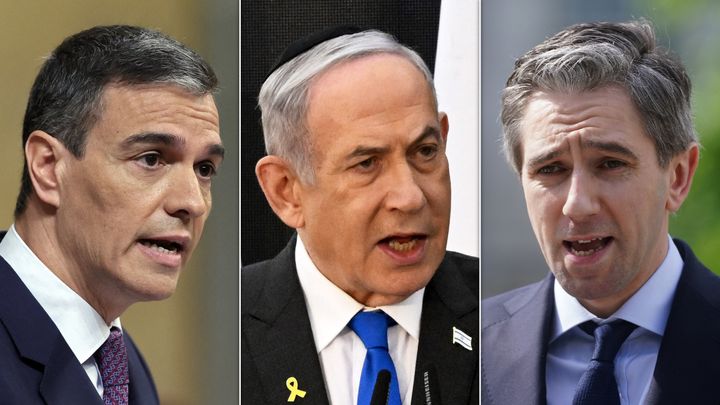Spanish PM (L), Israel's PM (M), and Ireland's PM (R)