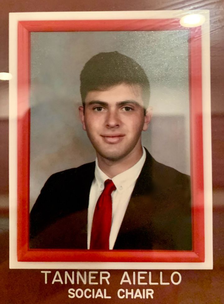 The author’s fraternity photo after he became social chair in spring 2019.