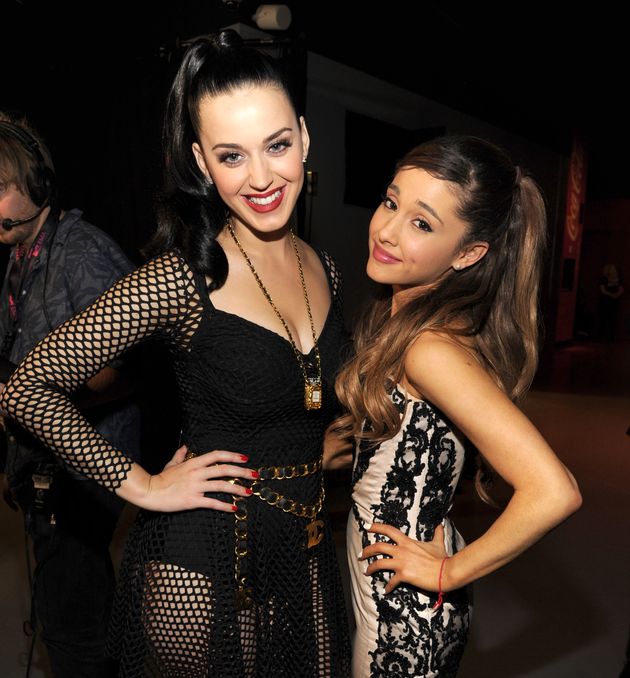 Perry and Grande backstage at the MTV EMA's 2013 on Nov. 10, 2013, in Amsterdam. Perry said that she considers Grande 