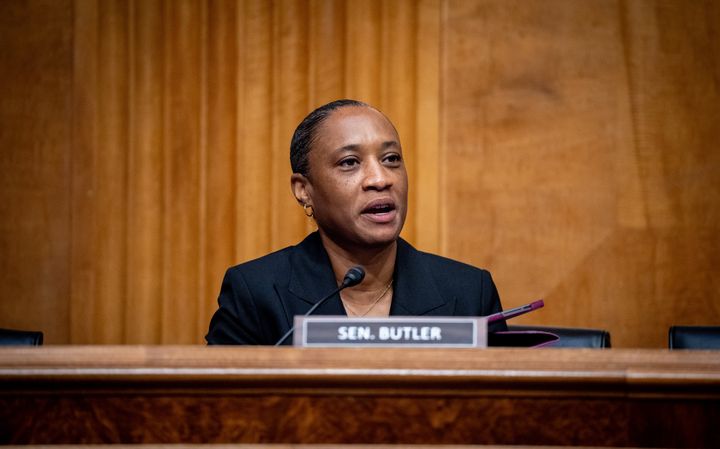 Sen. Laphonza Butler (D-Calif.), who was filling in Wednesday as the chair of a Senate Judiciary Committee hearing, adjourned the hearing early after Republicans, including Ted Cruz, wouldn't stop interrupting and talking over her.