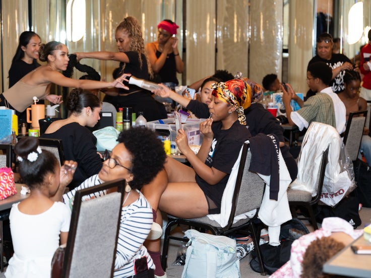 Students prepare for HSA's 60th Anniversary Gala held at Manhattan's Ziegfeld Ballroom in New York on Monday, May 20, 2024.