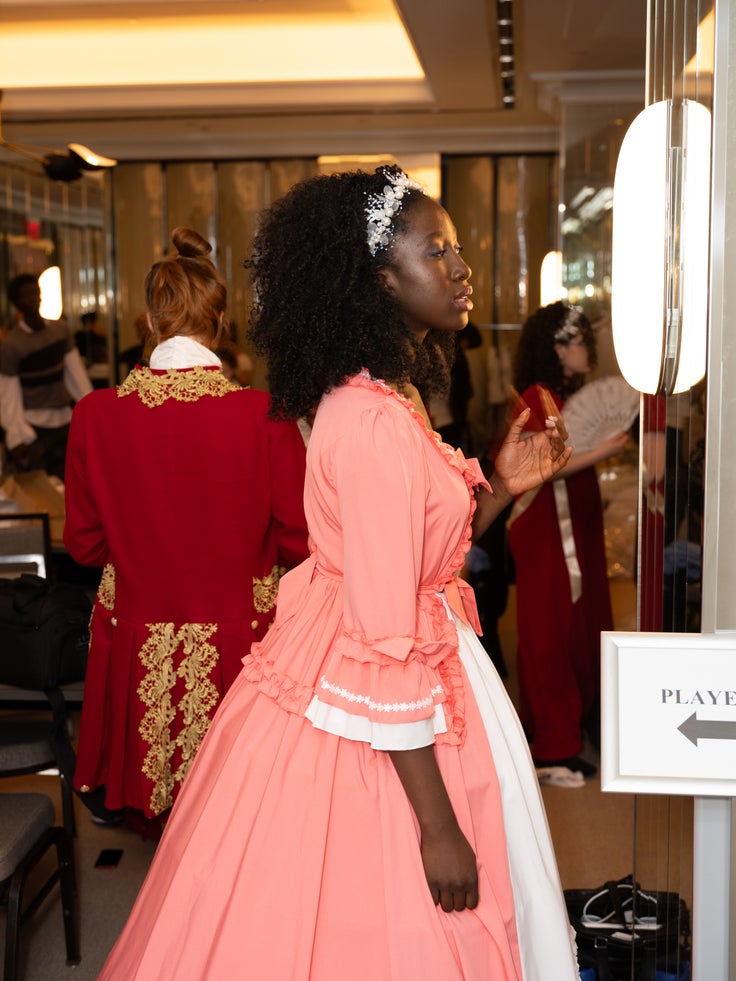 Student Nana prepares for HSA's 60th Anniversary Gala held at Manhattan's Ziegfeld Ballroom in New York on Monday, May 20, 2024.